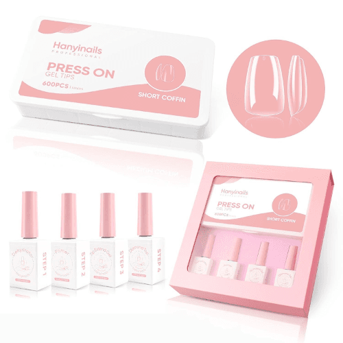 Press On Bundle - Short Coffin Pink Set 