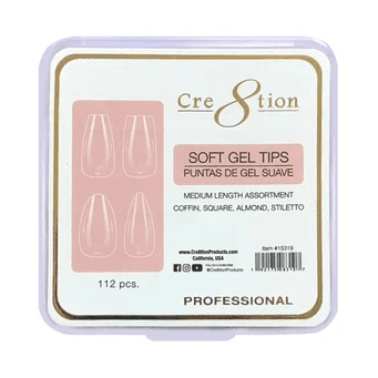 Cre8tion Soft Gel Tips 112 pcs. - Medium Length Assortment