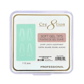 Cre8tion Soft Gel Tips 112 pcs. - Short Length Assortment