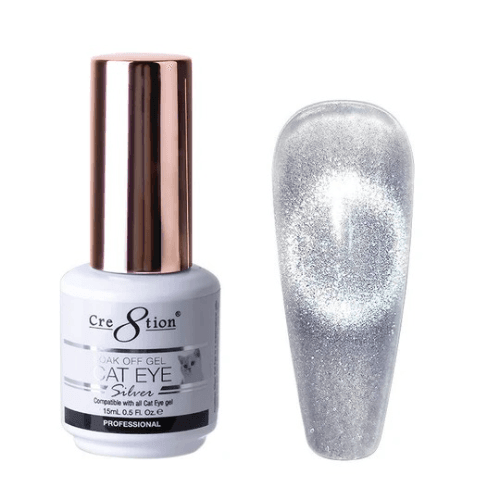 Cre8tion Silver Cat Eye Soak Off Gel 0.5oz