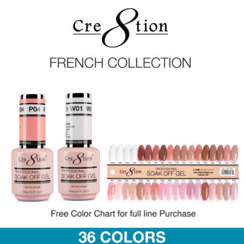 Cre8tion Gel - French Collection 0.5oz (P01 - P32, W01 - W04)