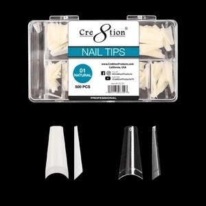 Cre8tion Special Shape CLEAR Tip Box - Coffin (500pcs./box)