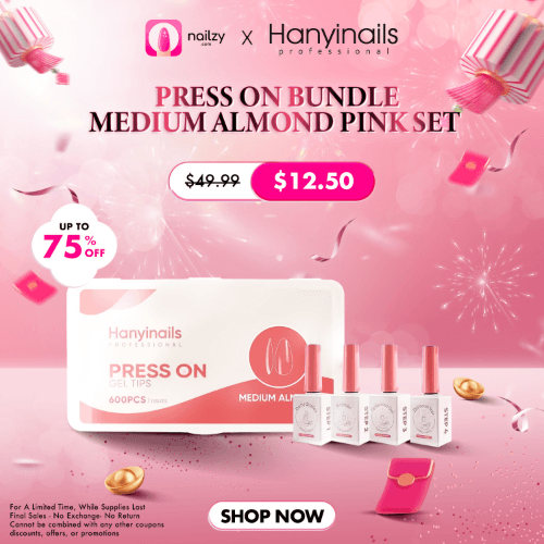 Press On Bundle - Medium Almond Pink Set