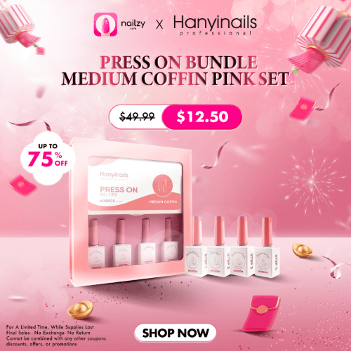 Press On Bundle - Medium Coffin Pink Set