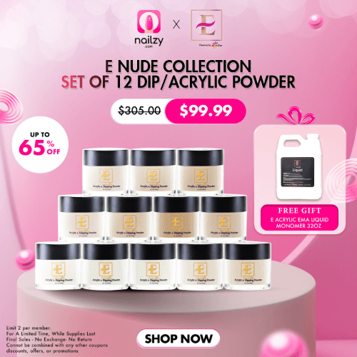 E Nude Collection - Set of 12 Dip/Acrylic Powder 