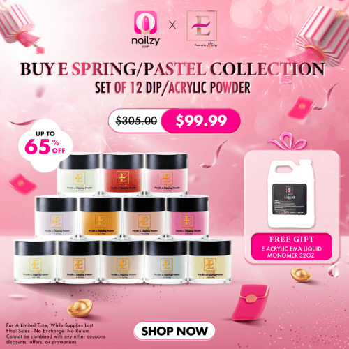 [Free Liquid Monomer] E Spring/Pastel Powder Collection - Set of 12 Dip/Acrylic Powder