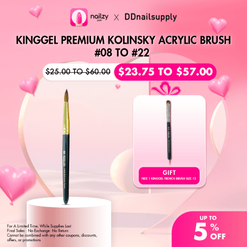 Kinggel Premium Kolinsky Acrylic Brush #8 - #22 (Free 1 French Brush)