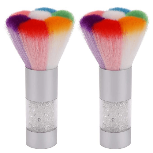 Nail Rainbow Dust Brush With Rhinestones (Pack of 2)