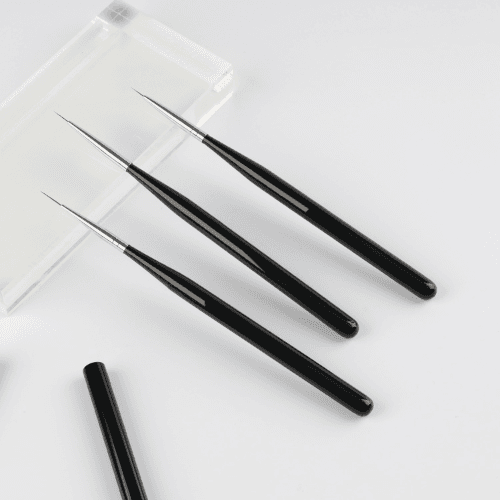 Nail Liner Brushes - Black Wooden Handle