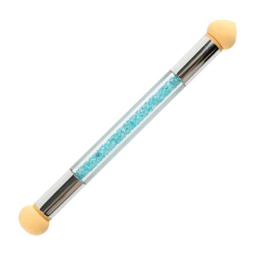 Ombré Double-ended Removable Sponge Brush - Blue Rhinestones