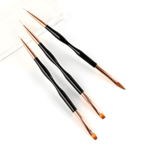 Gel Polish Design Brushes - Set of 3 (Two Sides)
