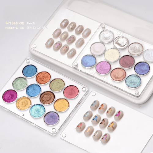 Watercolor Palette Nail Art