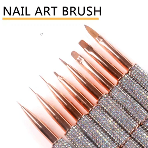 8pc Nail Arts Brush Bling Set 
