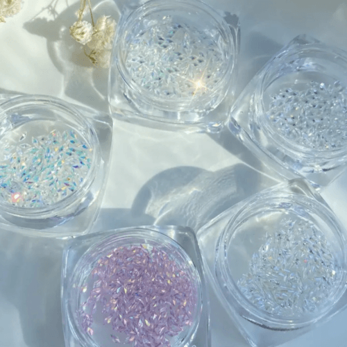 2 Jars Mini Bling Rhinestone Shiny Aura Color