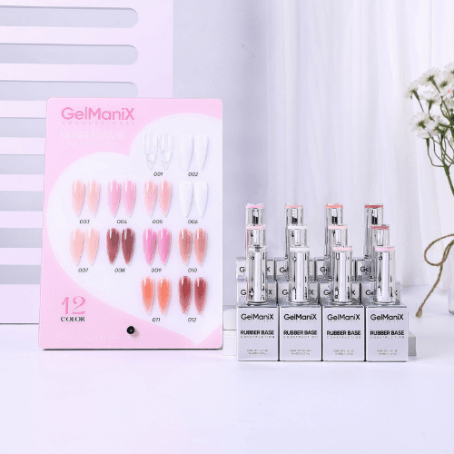 GelmaniX Basic Rubber Base Gel 15ml (12 colors + Free Color chart)