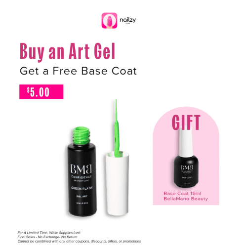 BellaMano Nail Art Gel 15mL (FREE 1 Gel Base Coat 15mL)