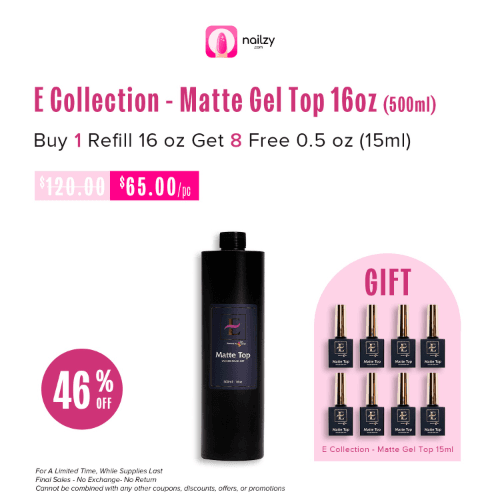 E Collection - Matte Gel Top 16oz (Free Gift)