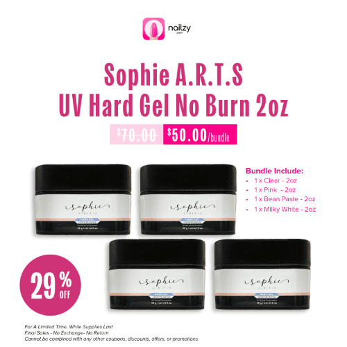 Sophie Arts UV Hard Gel No Burn 2oz (Set of 4 colors)