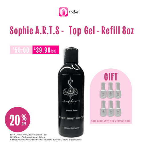 Sophie Arts Super Shiny Gel Top Coat (0.5oz/8oz)