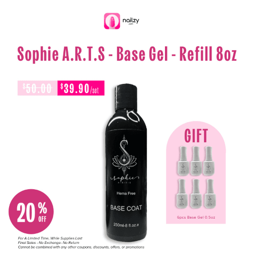 Sophie Arts Gel Base Coat (0.5oz/8oz)