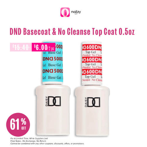 DND Gel Base Coat & No Cleanse Gel Top Coat 0.5oz