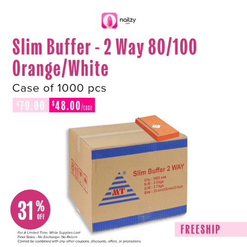 FREE SHIPPING - Slim Buffer - 2 Way - 80/100 Orange/White