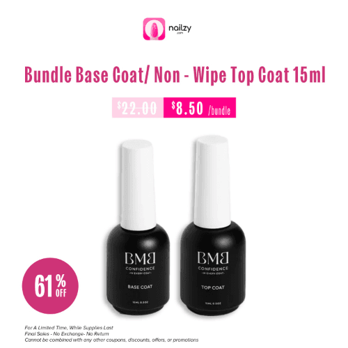 BellaMano Gel Base Coat & Non-Wipe Gel Top Coat 15mL