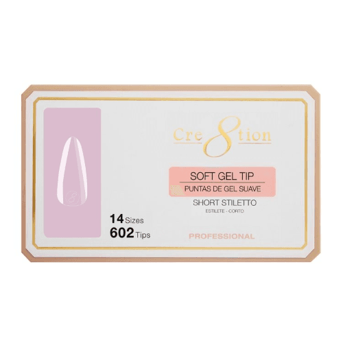 Cre8tion Soft Tips (14 Sizes, 602 pcs) - Stiletto Shape