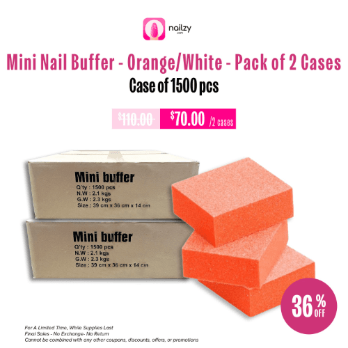 Orange/White Mini Buffer (2 Cases - 1500 PCS/Case)