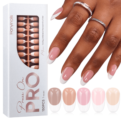 Almond Short French Tips (5 colors - 150pcs) - Press On PRO