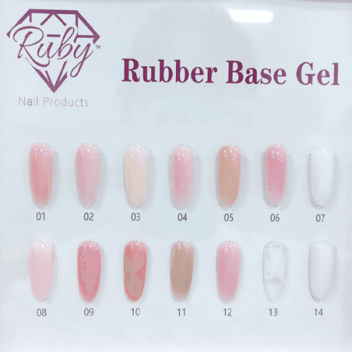 Ruby Rubber Base Gel 15ml (0.5oz) 12 Colors
