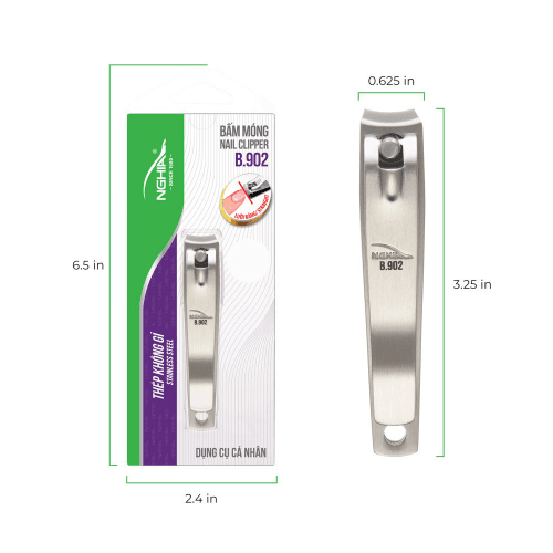 Curve Blade Large Nail Clippers - B-902 (Stainless Steel)