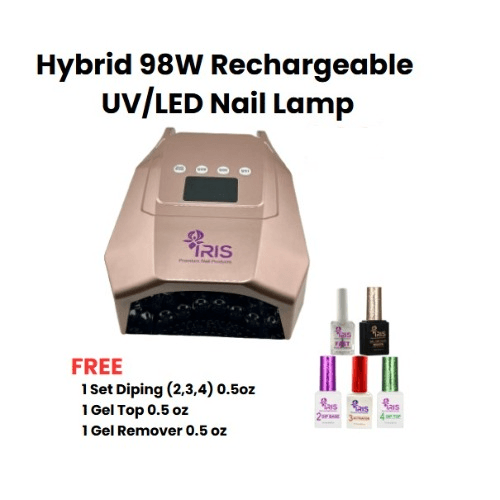 FREE GIFT INCLUDED - Hybrid 98W Rechargeable UV/LED Nail Lamp