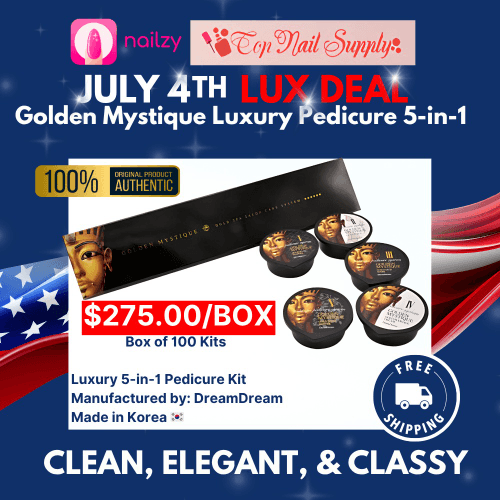 FREE SHIPPING - Mademoiselle Golden Pedicure Spa Kit 5 Step - 100/Box