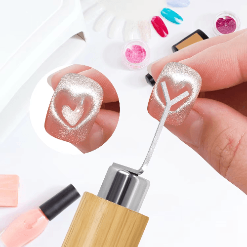 Heart Shape for Cat Eye Nail Art