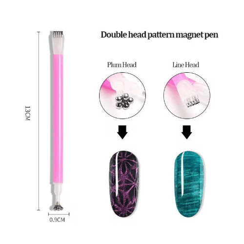 Double Head Flower Magnet for Cat Eye Nail Art
