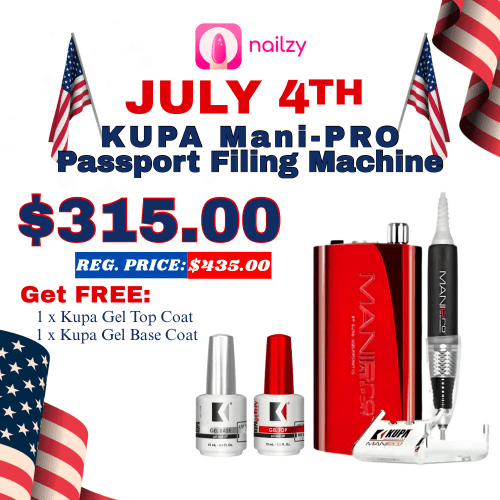 Candy Apple Red - KUPA Mani-Pro Passport Filing Machine (Free Top & Base Gel 0.5oz)