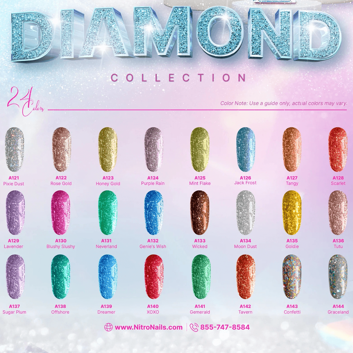 Cre8tion Rose Gold Gel Collection, Sample Tips