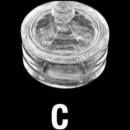 Cre8tion Empty Glass Crystal Jar, Large Size, 7-8cm, C