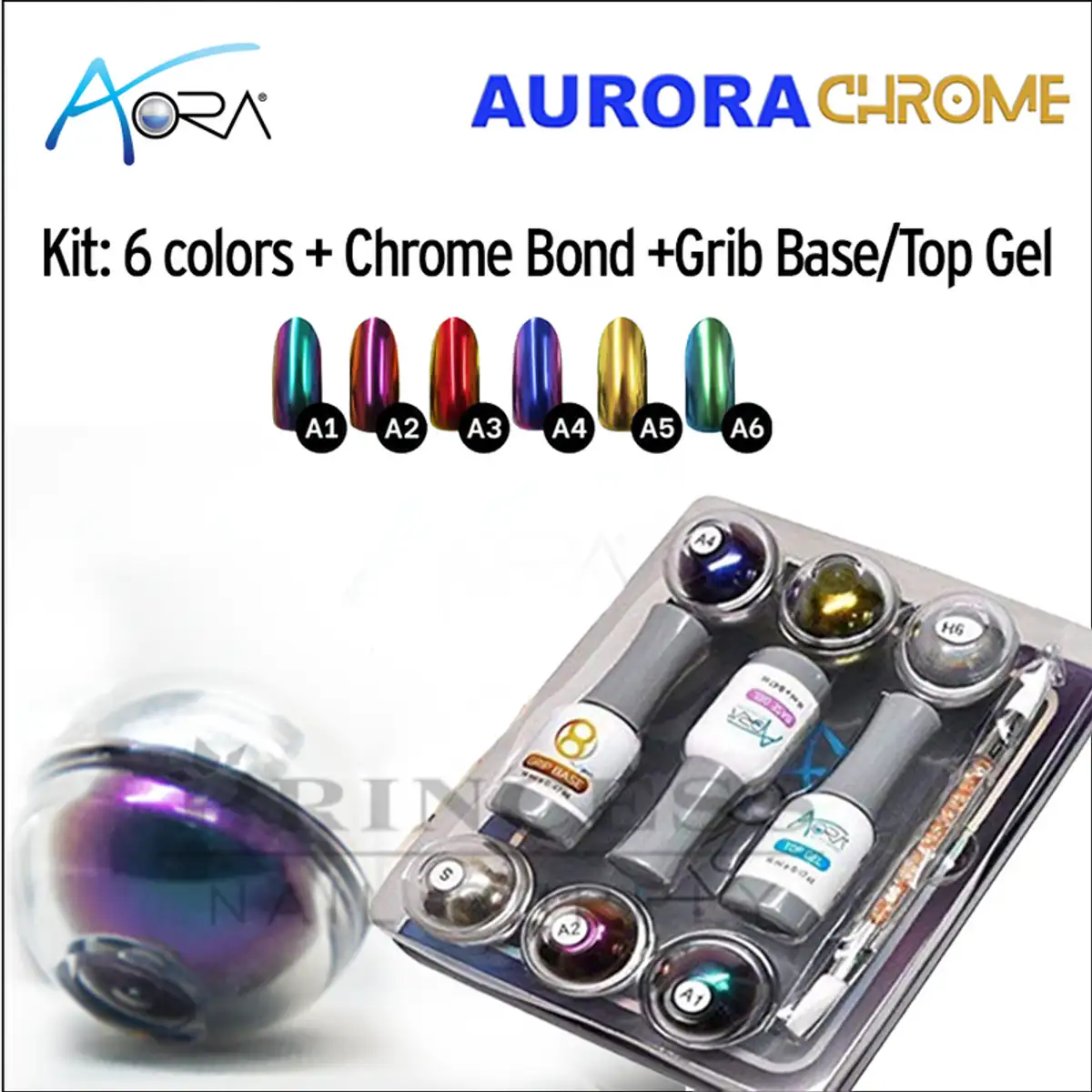 Chrome Aurora 9 pcs./kit