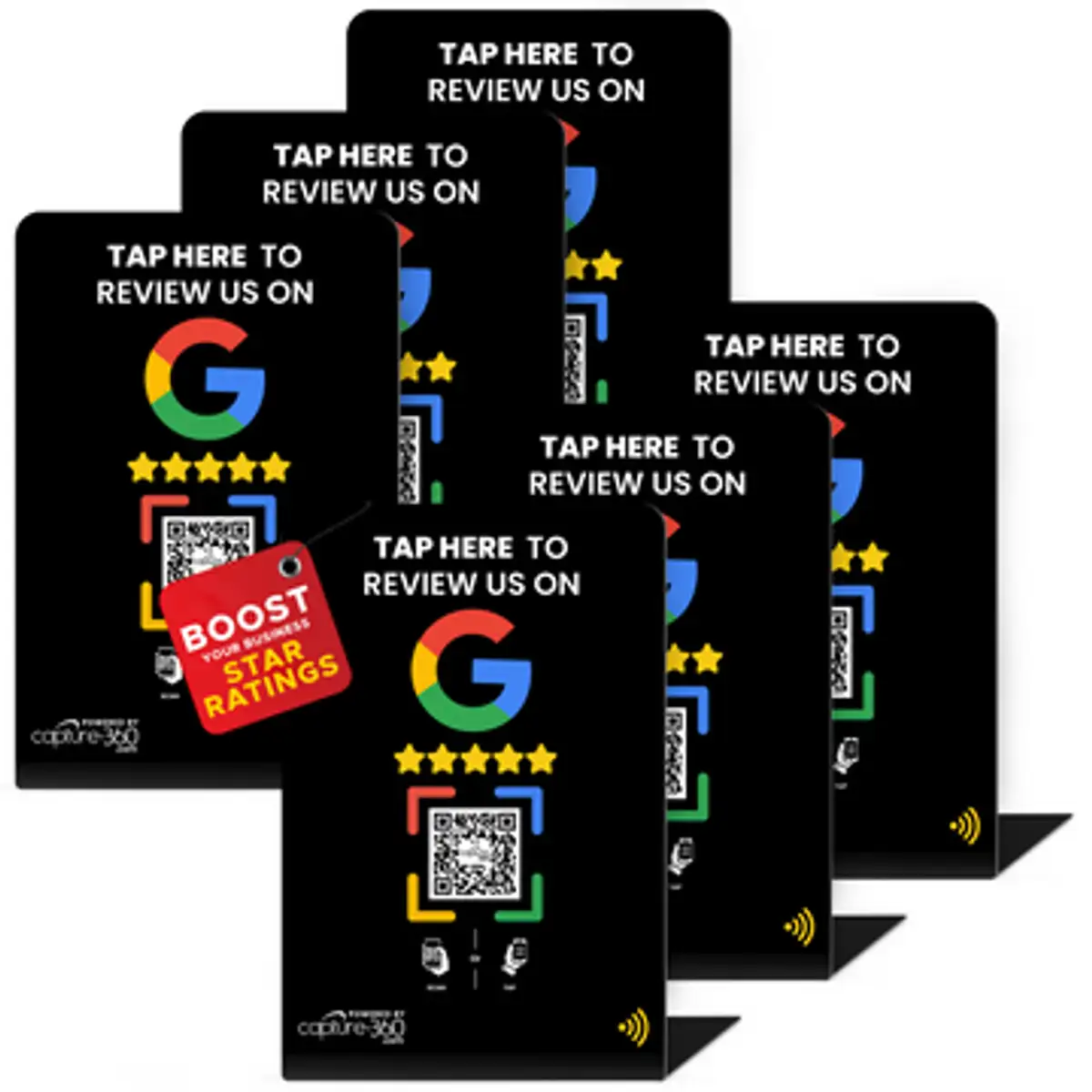 Capture 360 - Google Review Stand (Black 6 pcs)