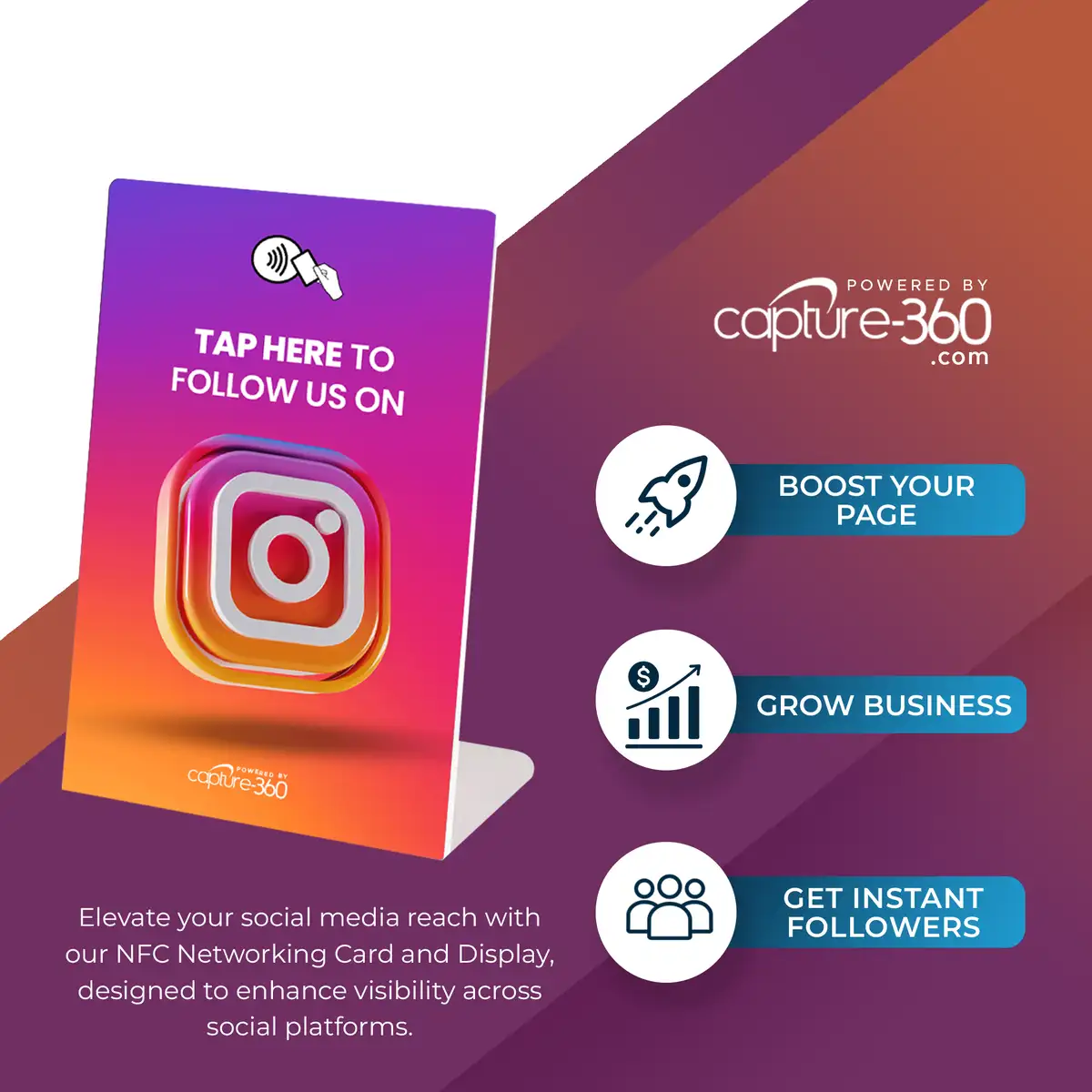 Follow Us On Social Media Stand (IG- 3 Displays)