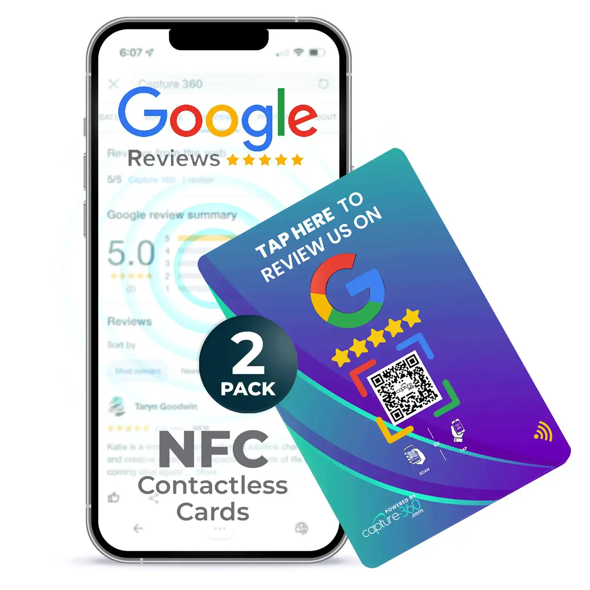 GOOGLE Review Card - Blue (3 Cards)