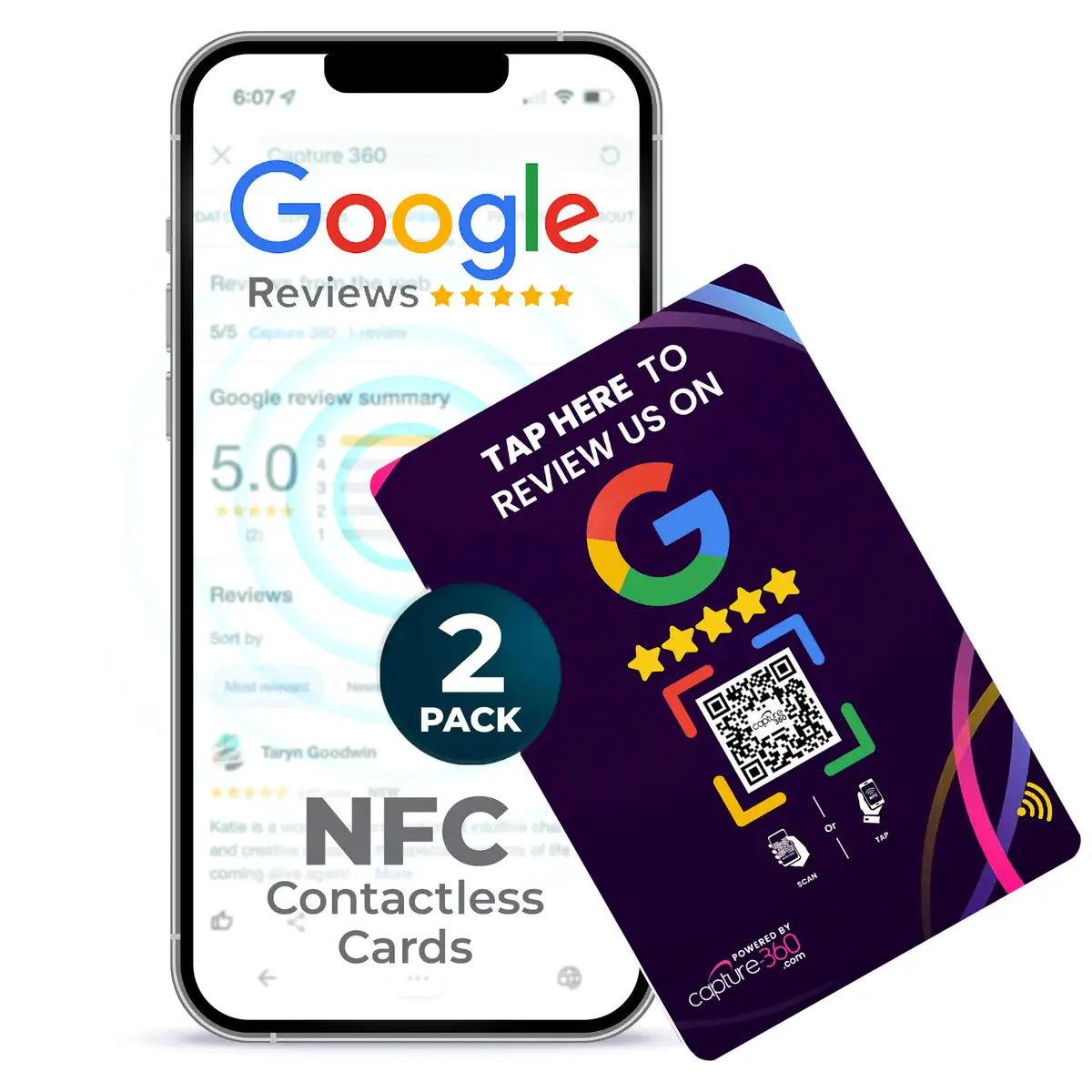 GOOGLE Review Card - Purple (3 Cards)
