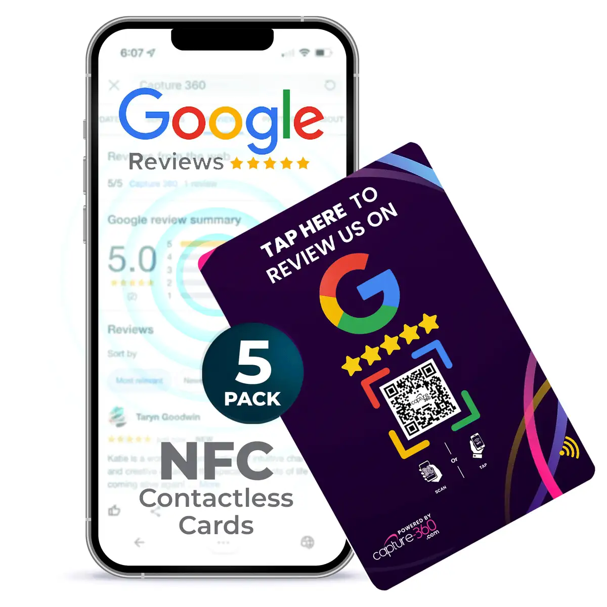 GOOGLE Review Card - Purple (5 Cards)