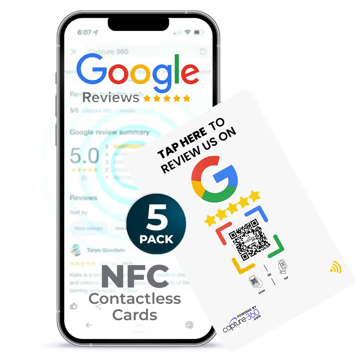 GOOGLE Review Card - White (5 Cards)