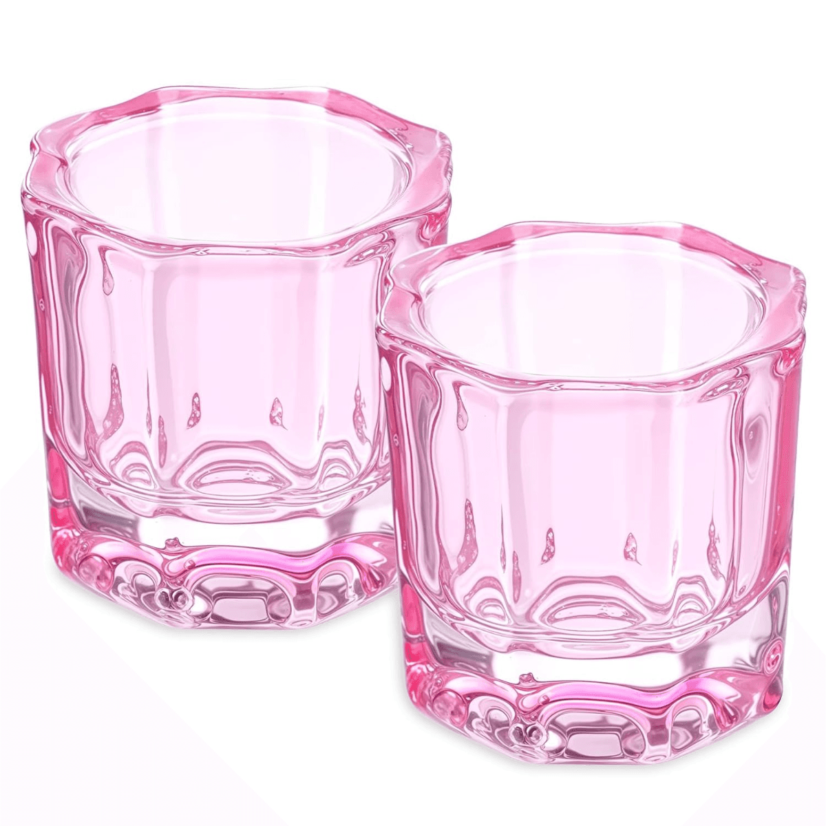 Pink Glass Dappen Dish (set of 10 cups)