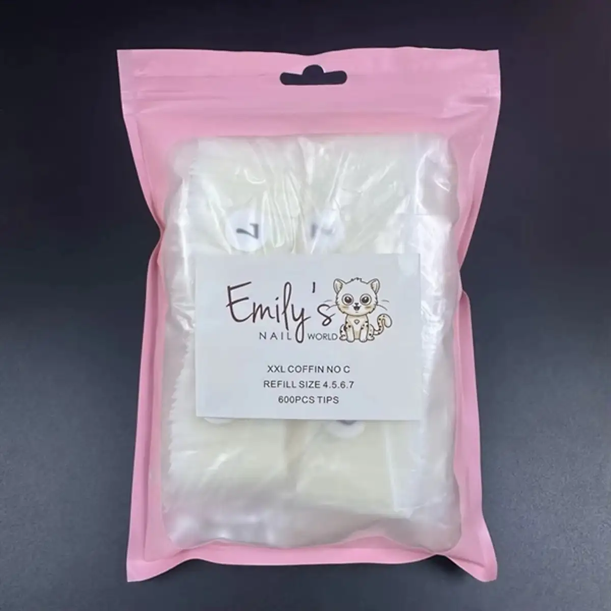 2XL Coffin Natural Tips (Refill Size 4,5,6,7)