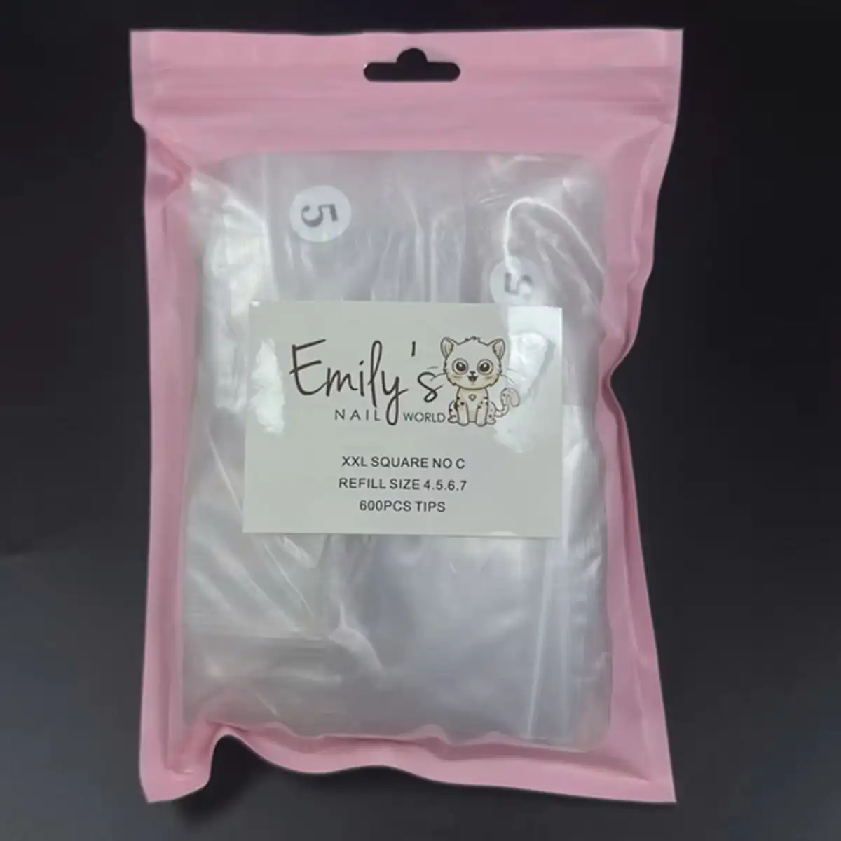 2XL Square Clear Tips (Refill Size 4,5,6,7)