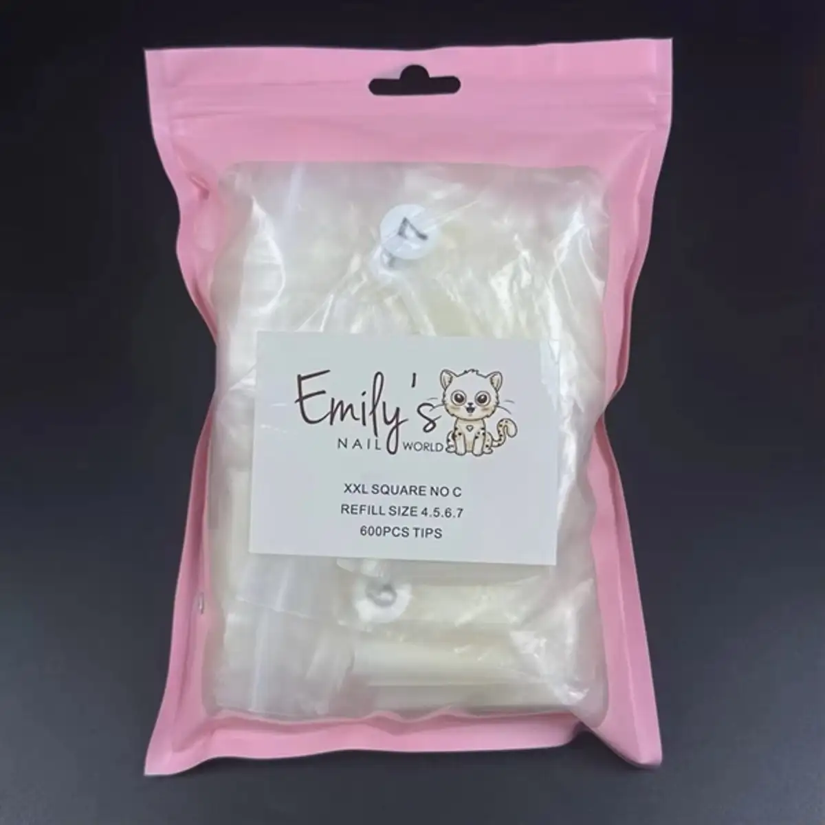 2XL Square Natural Tips (Refill Size 4,5,6,7)